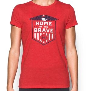 Home of the Brave 🇺🇸 USA Under Armour tShirt loose heatgear M